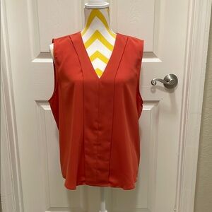 Tahari Pink Sleeveless V-Neck Blouse